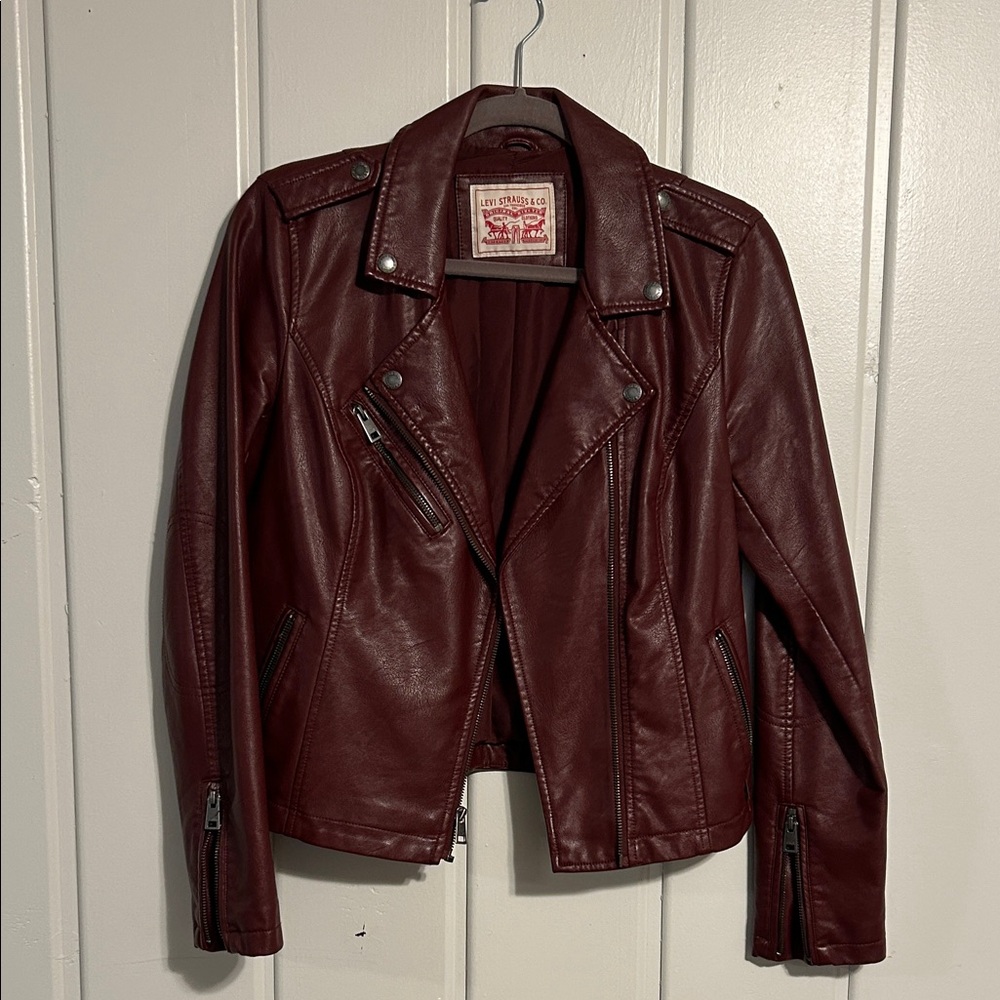 Levi's Women's Deep Red/Burgundy Leather Jacket